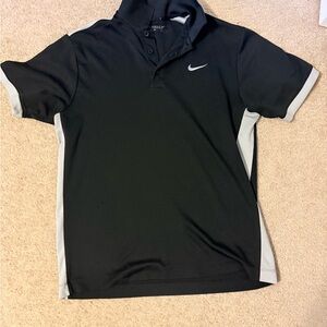 Nike Men's Black and Gray Polo Shirt